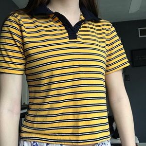 charlotte russe yellow navy crop top